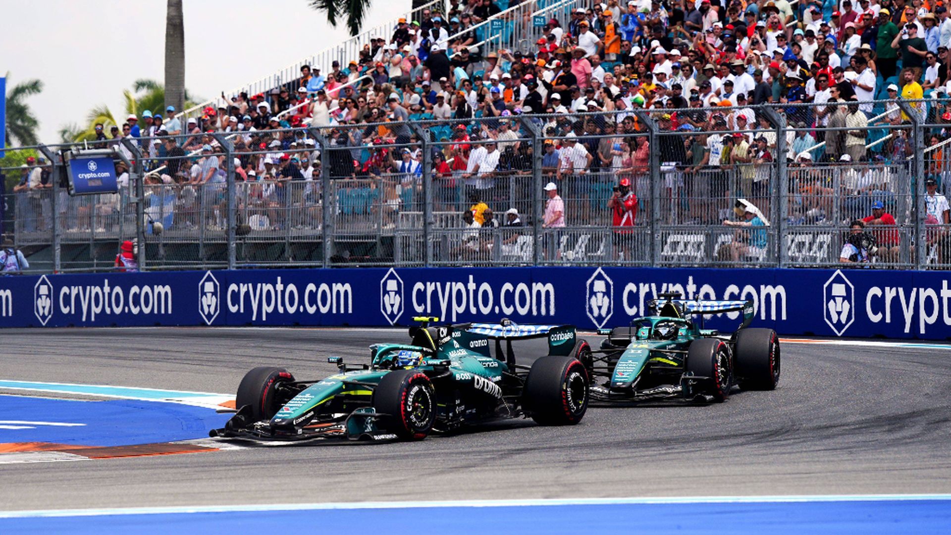 Fernando Alonso y Lance Stroll, en Miami