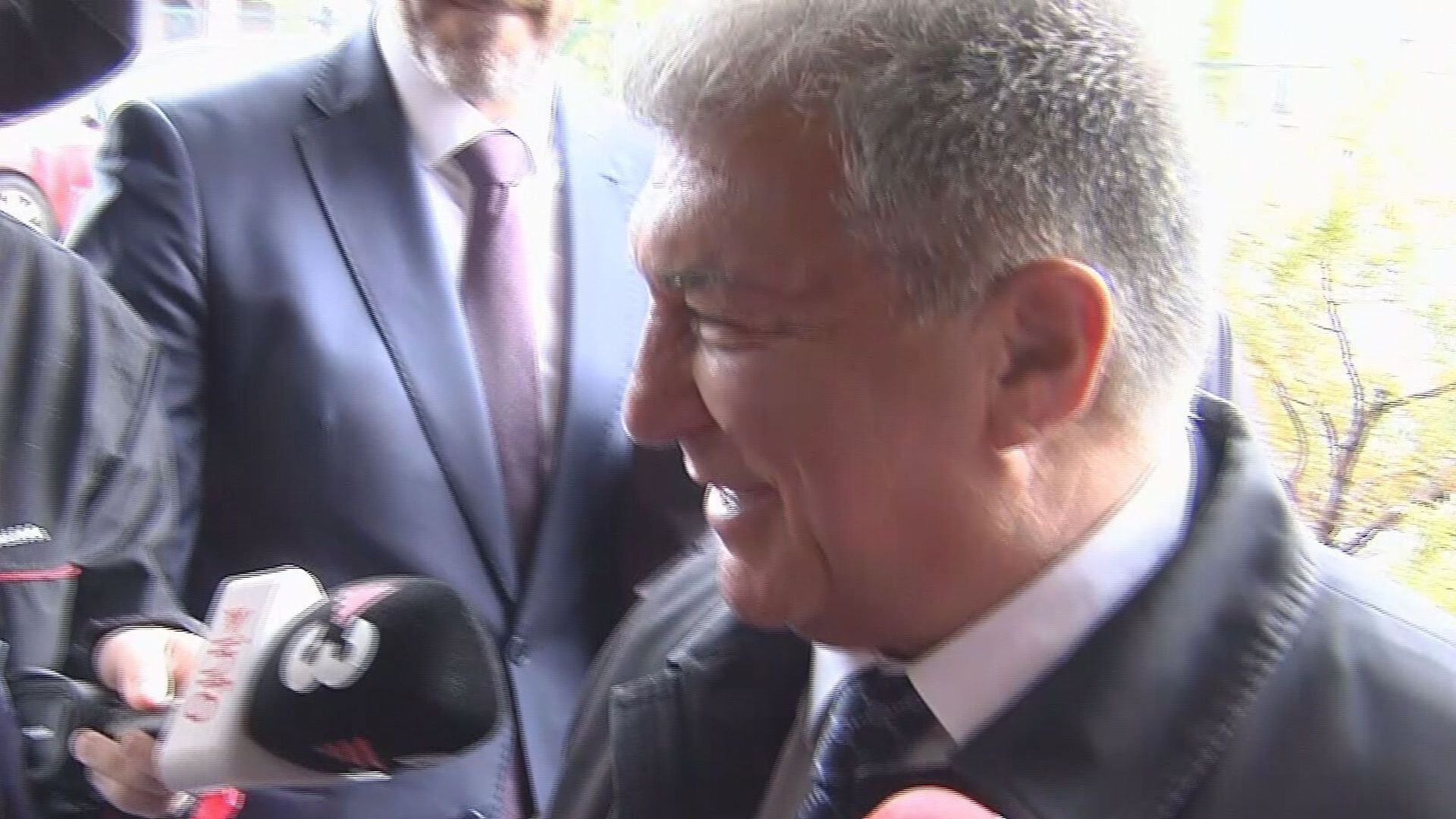 Joan Laporta a la llegada de la comida de directivas con Osasuna