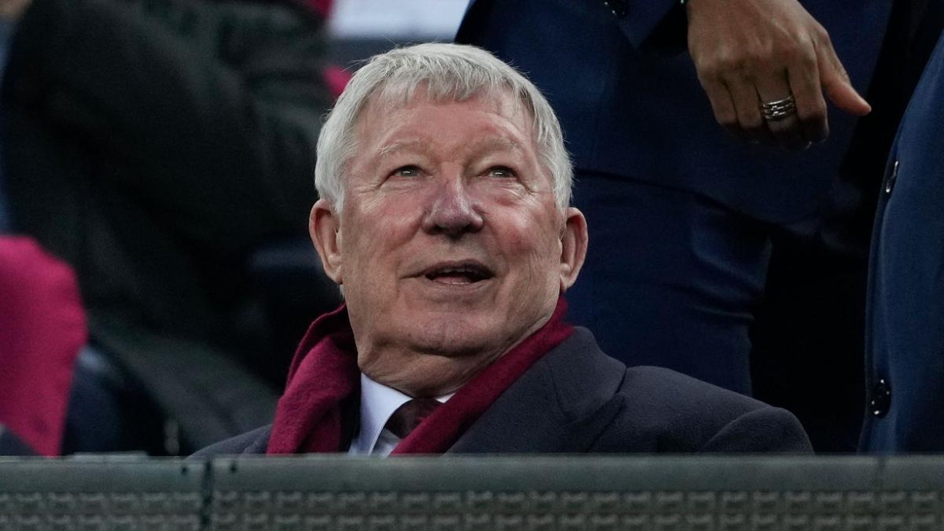 Sir Alex Ferguson, en el palco de Old Trafford