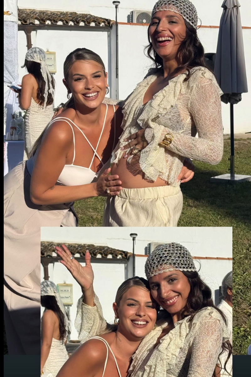 Aguasantas y una amiga en el 'gender reveal'
