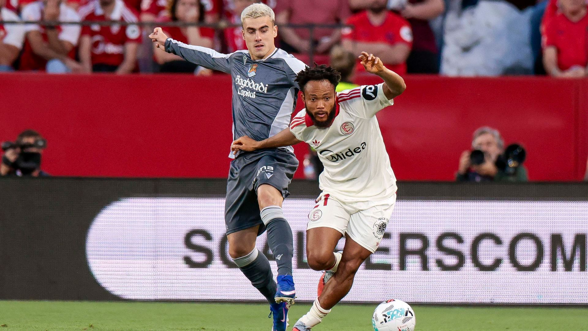 Barrenetxea, durante el Sevilla - Real Sociedad.