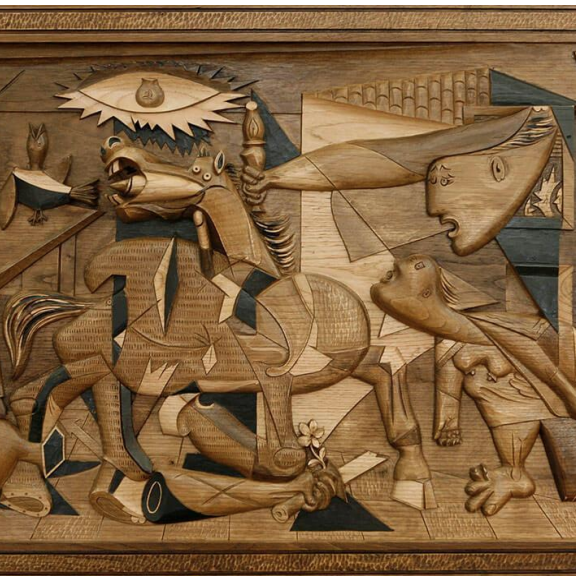 El trabajo es "manual, manual"  y por primera vez, será del mismo tamaño que l aobra original de Picasso, 3,5 metros de alto y 7,8 metros de ancho