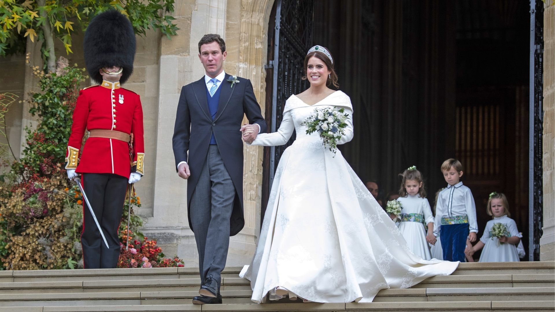 Eugenia de York y su marido, Jack Brooksbank, en una imagen del día de su boda, en 2018