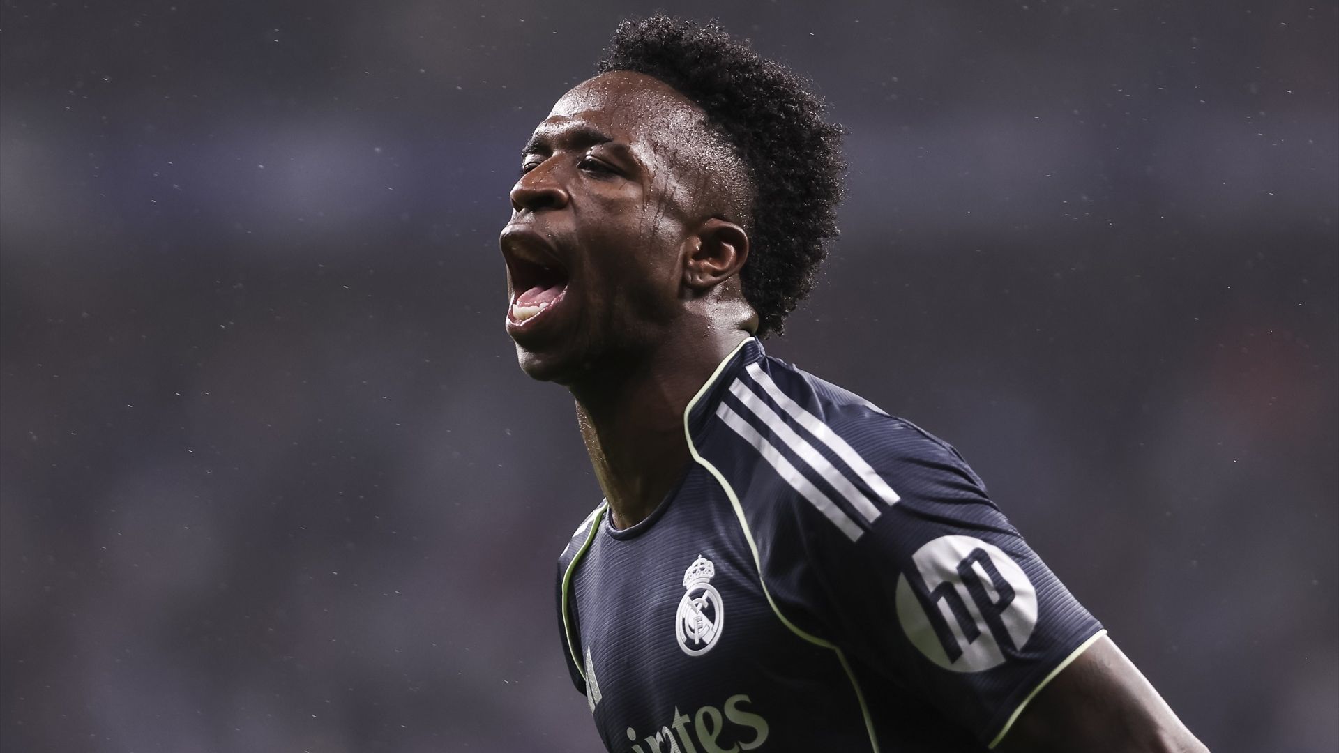 Vinicius celebra su gol en el Espanyol-Real Madrid