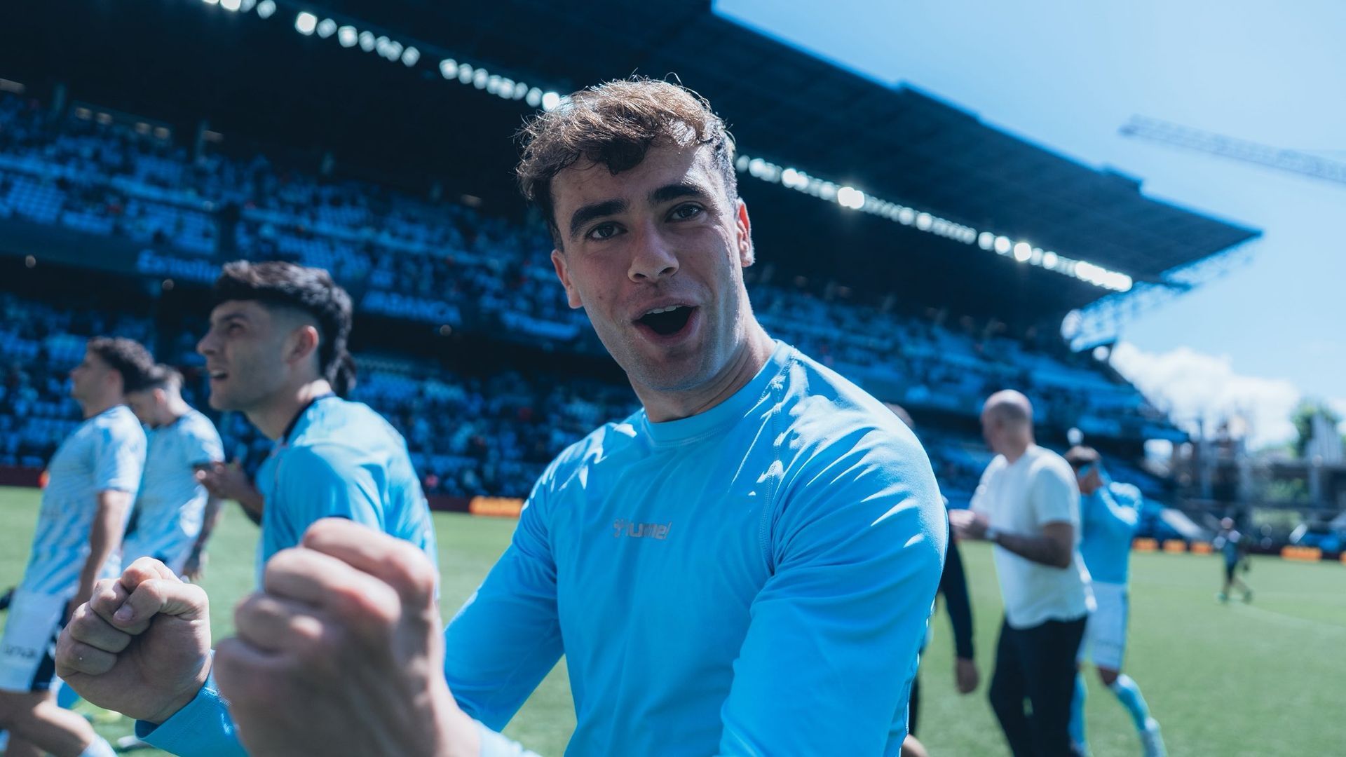 Álvaro Núñez celebra la victoria ante el Elche CF