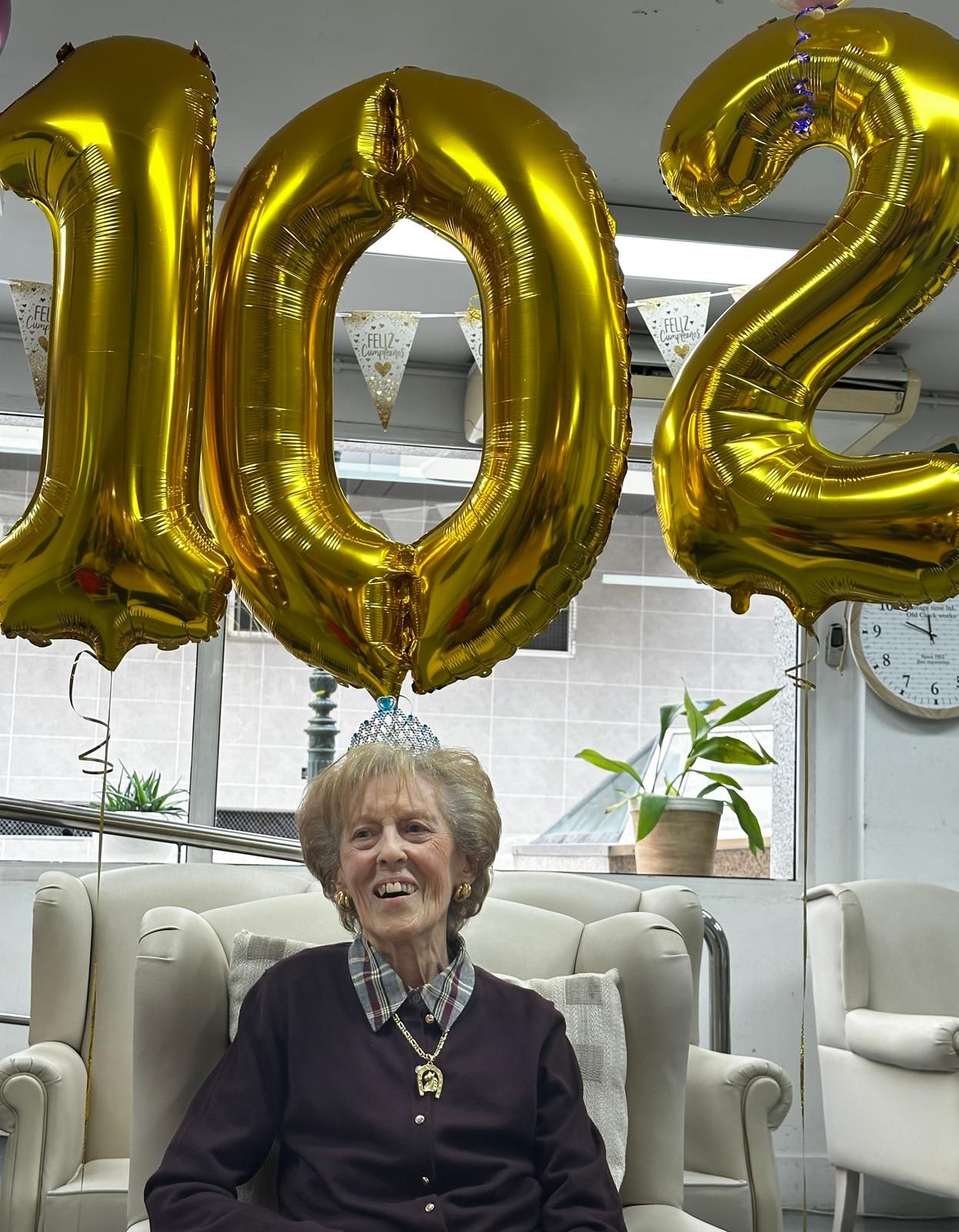 Doña Ana, celebrando su 102 cumpleaños en Vigo hace unas semanas