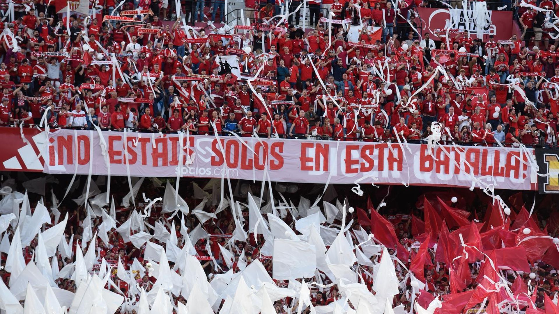 La afición sevillista, en el Sevilla - Real Sociedad