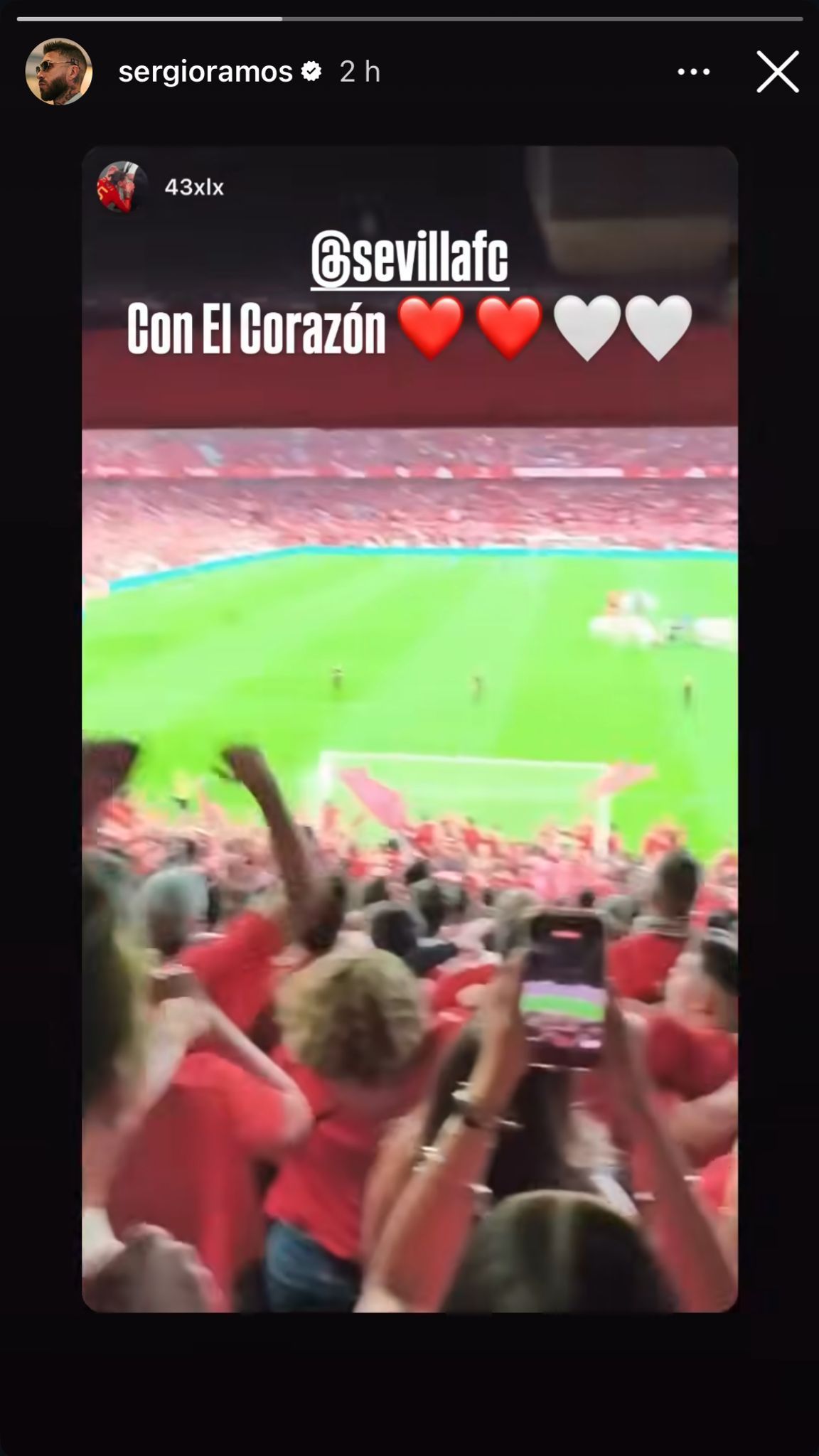 La 'storie' compartida por Sergio Ramos