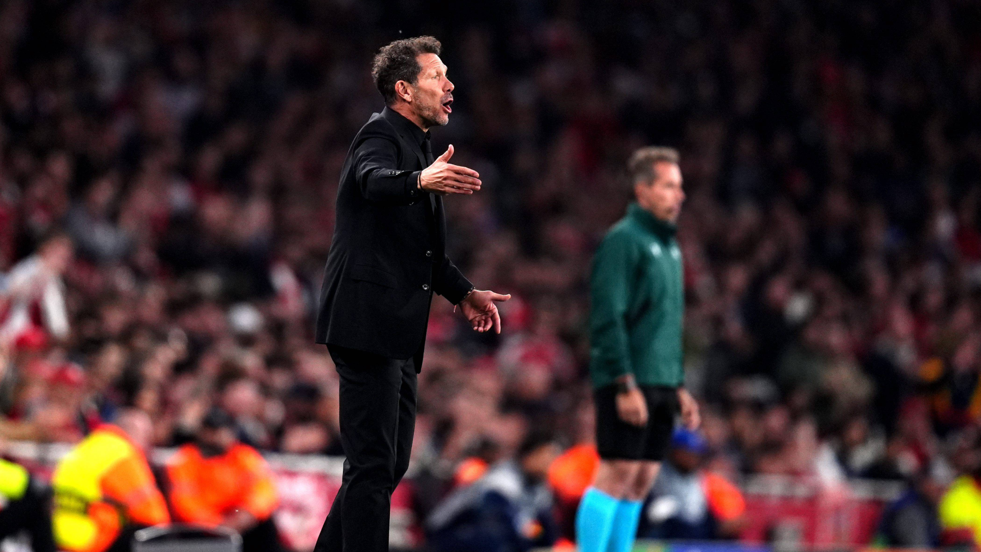 Simeone, durante el Arsenal-Atlético