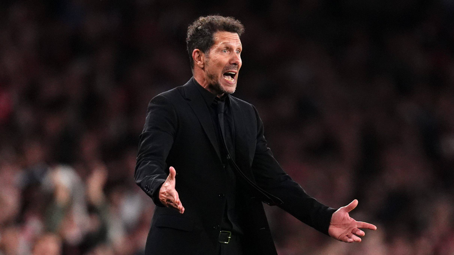Simeone, durante el Arsenal-Atlético