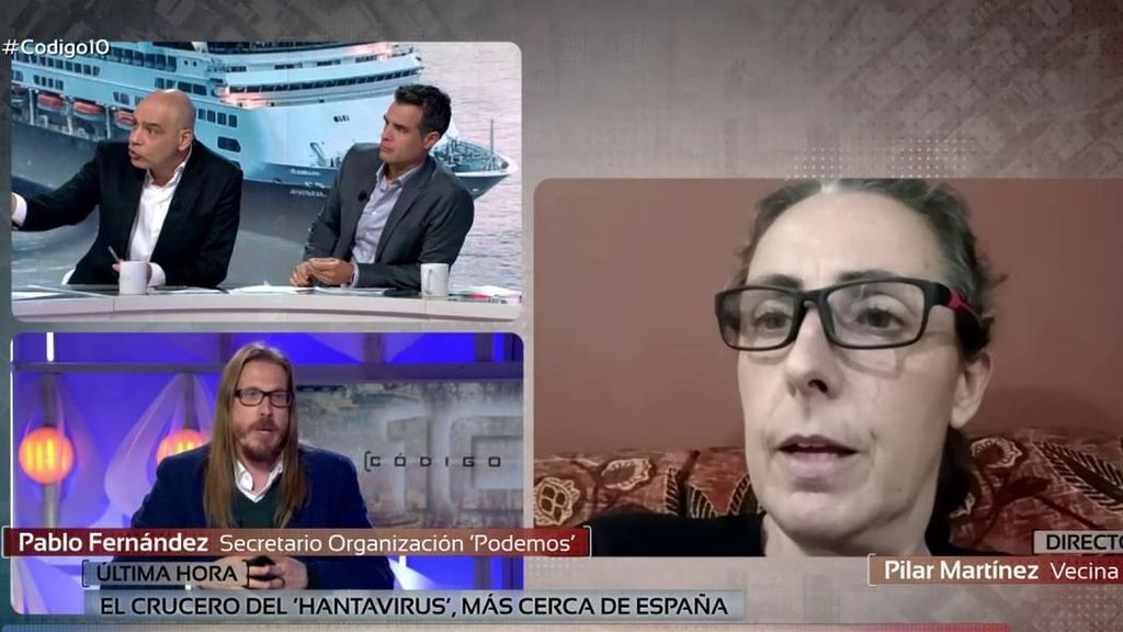 Nacho Abad interviene al ver estallar a Pablo Fernández por la reacción de una vecina canaria ante la llegada del barco con hantavirus