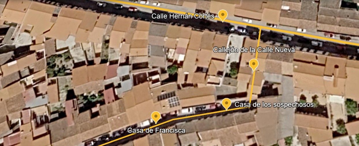 Lugares clave del caso de Francisca Cadenas