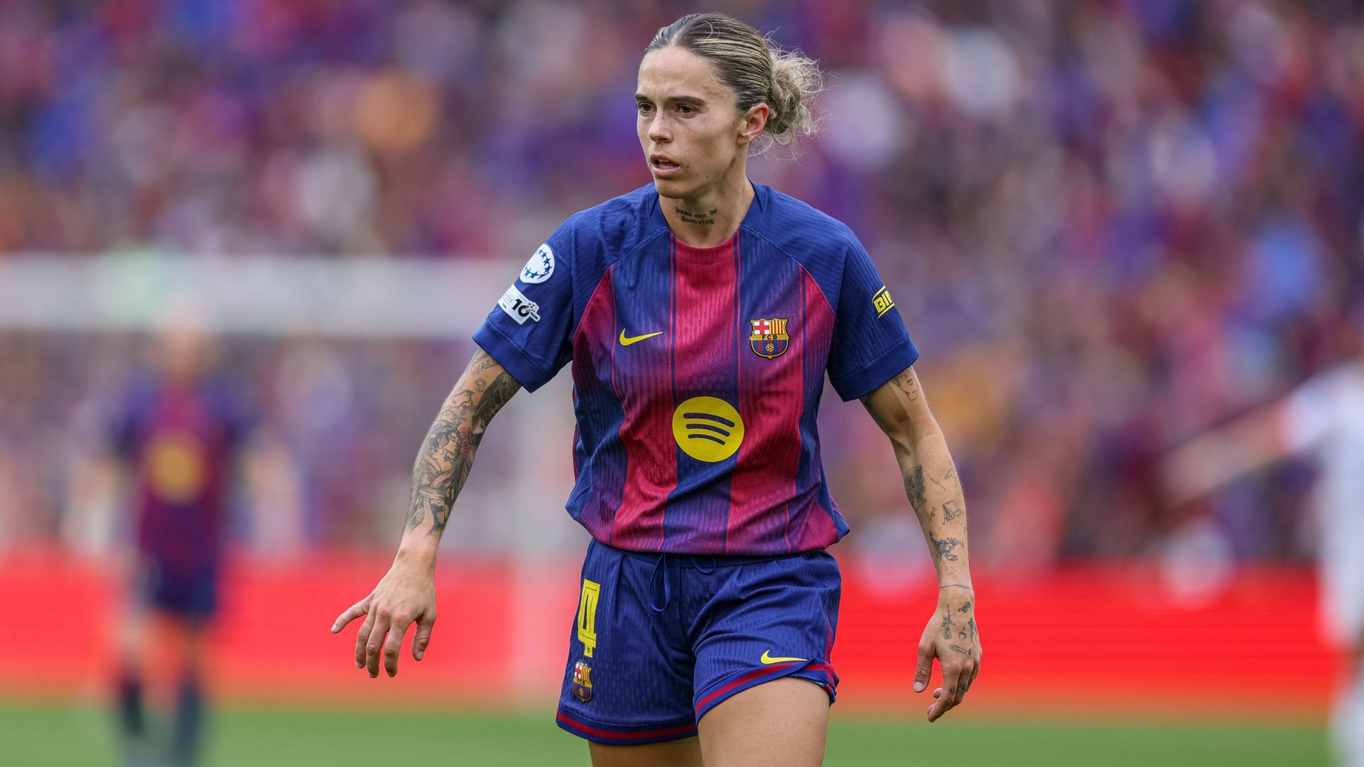 Mapi León durante un partido del FC Barcelona esta temporada