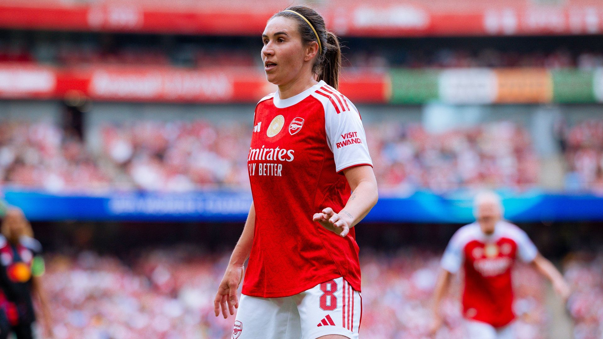 Mariona Caldentey durante un partido del Arsenal esta temporada