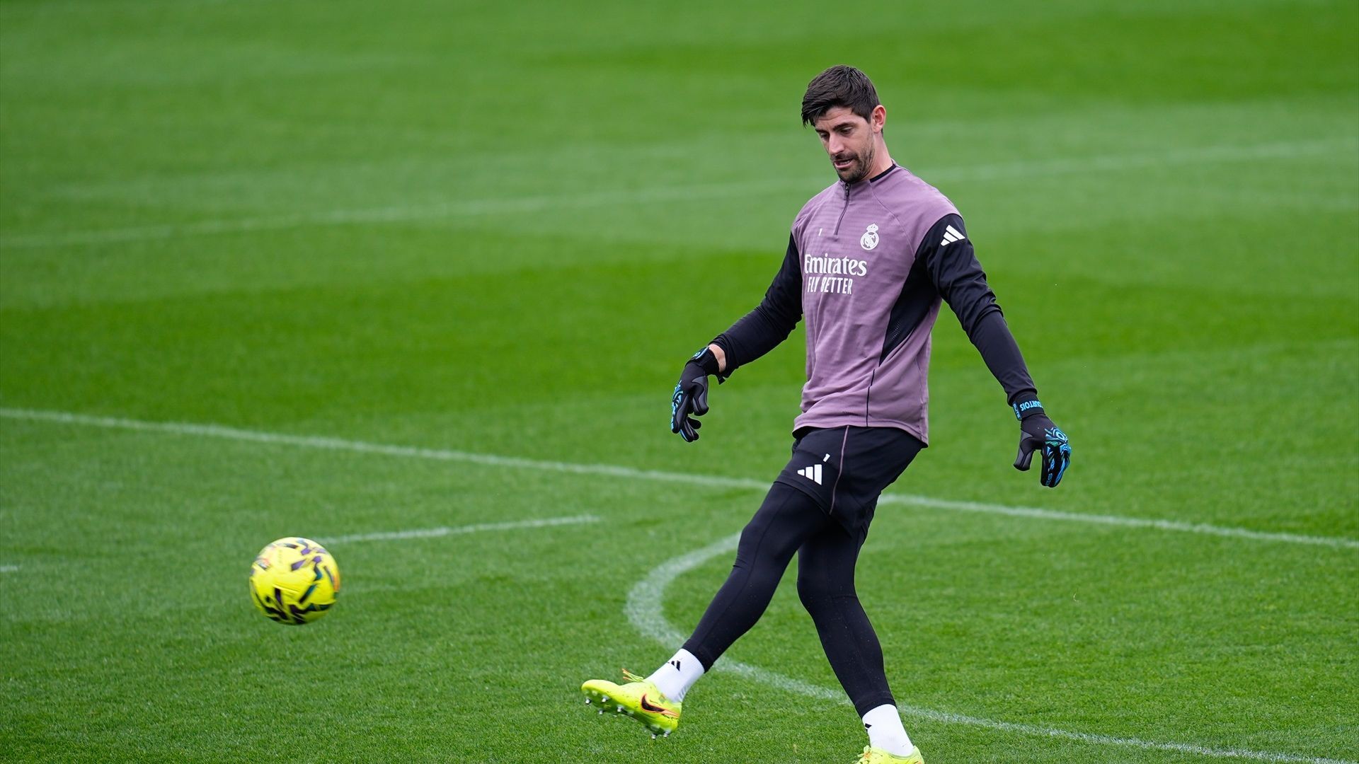 Thibaut Courtois, en un entrenamiento del Real Madrid