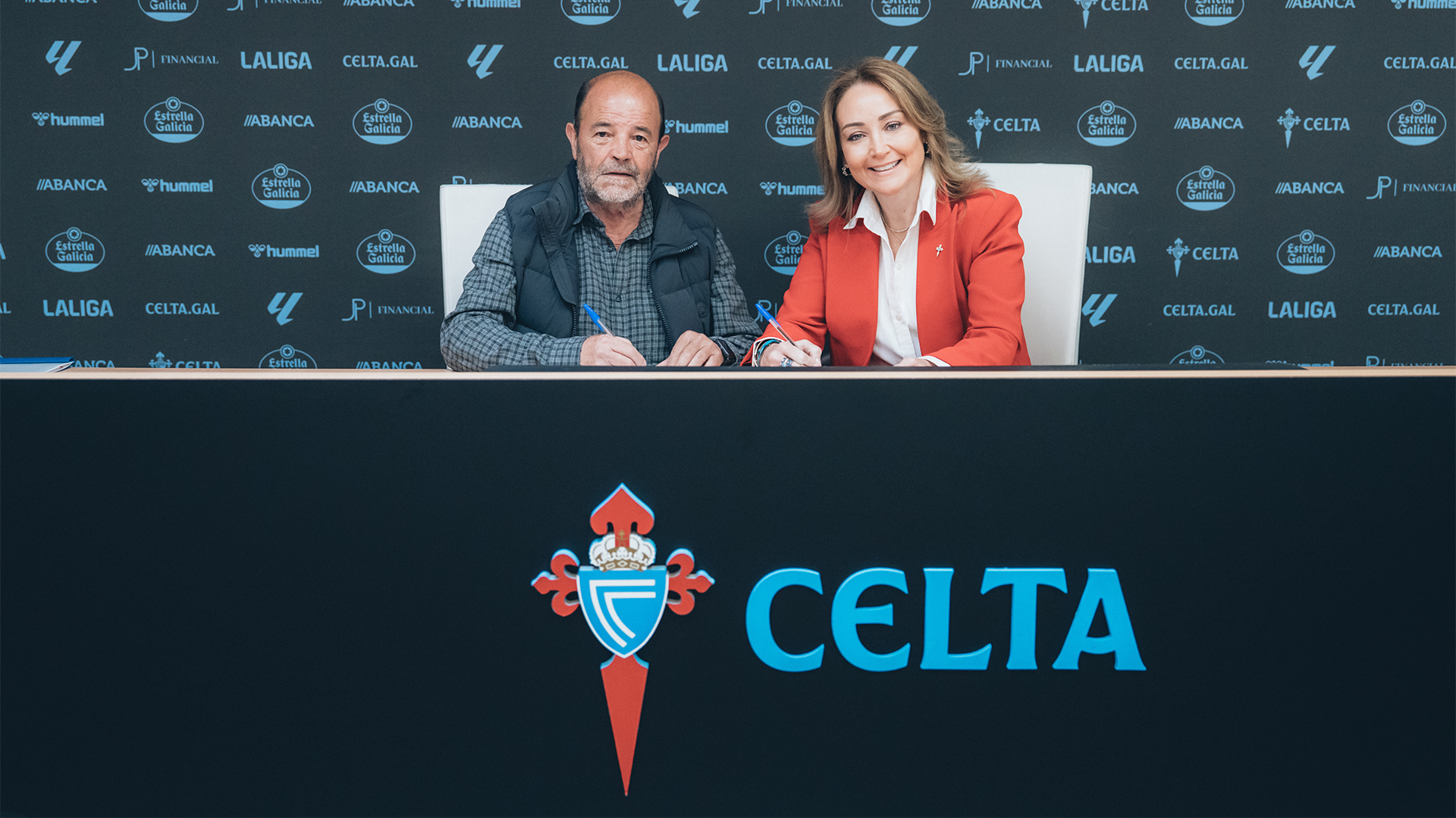 Firma del convenio entre Celta y UD Santa Mariña