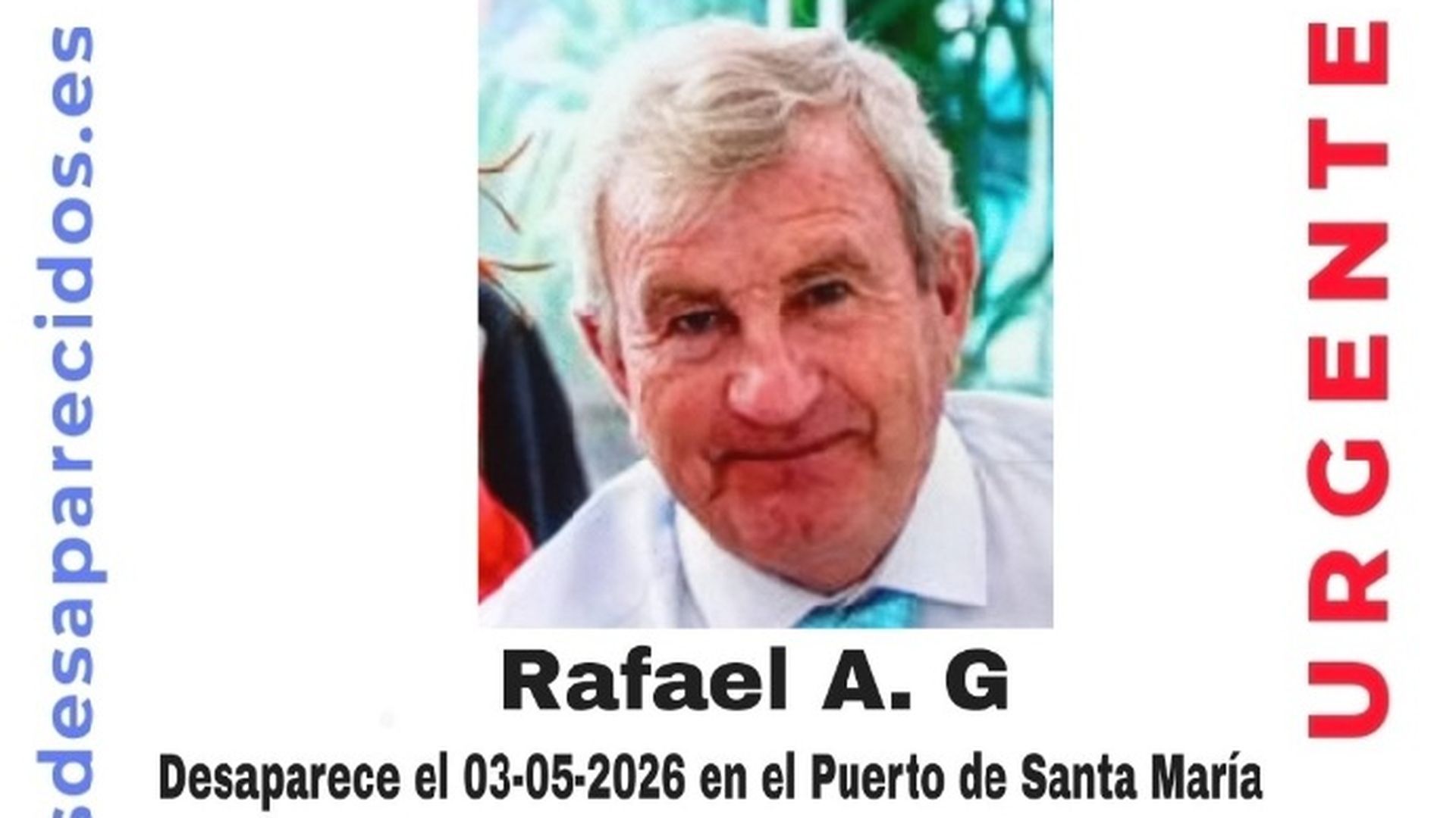 Imagen de Rafael Andrade compartida por la Asociación SOS Desaparecidos