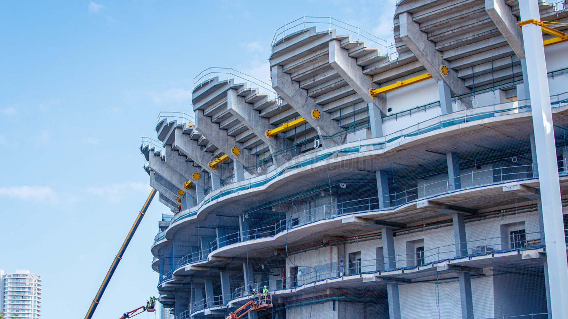 Protecciones de la grada en el Nou Mestalla