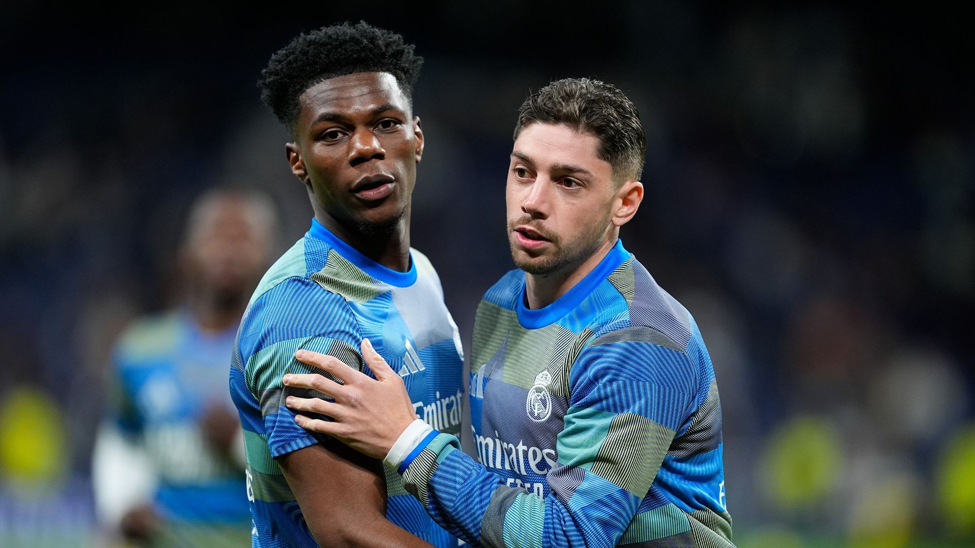 Tchouameni y Valverde, en un calentamiento