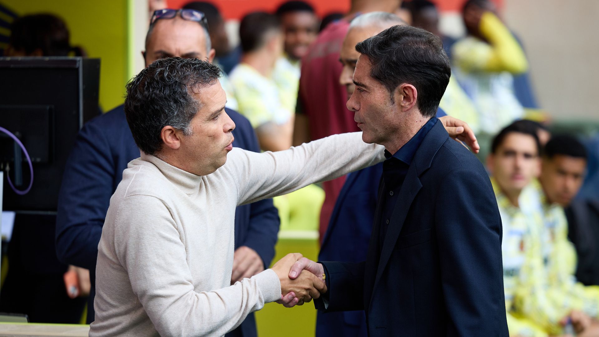 Luís Castro y Marcelino García Toral, antes del Villarreal - Levante