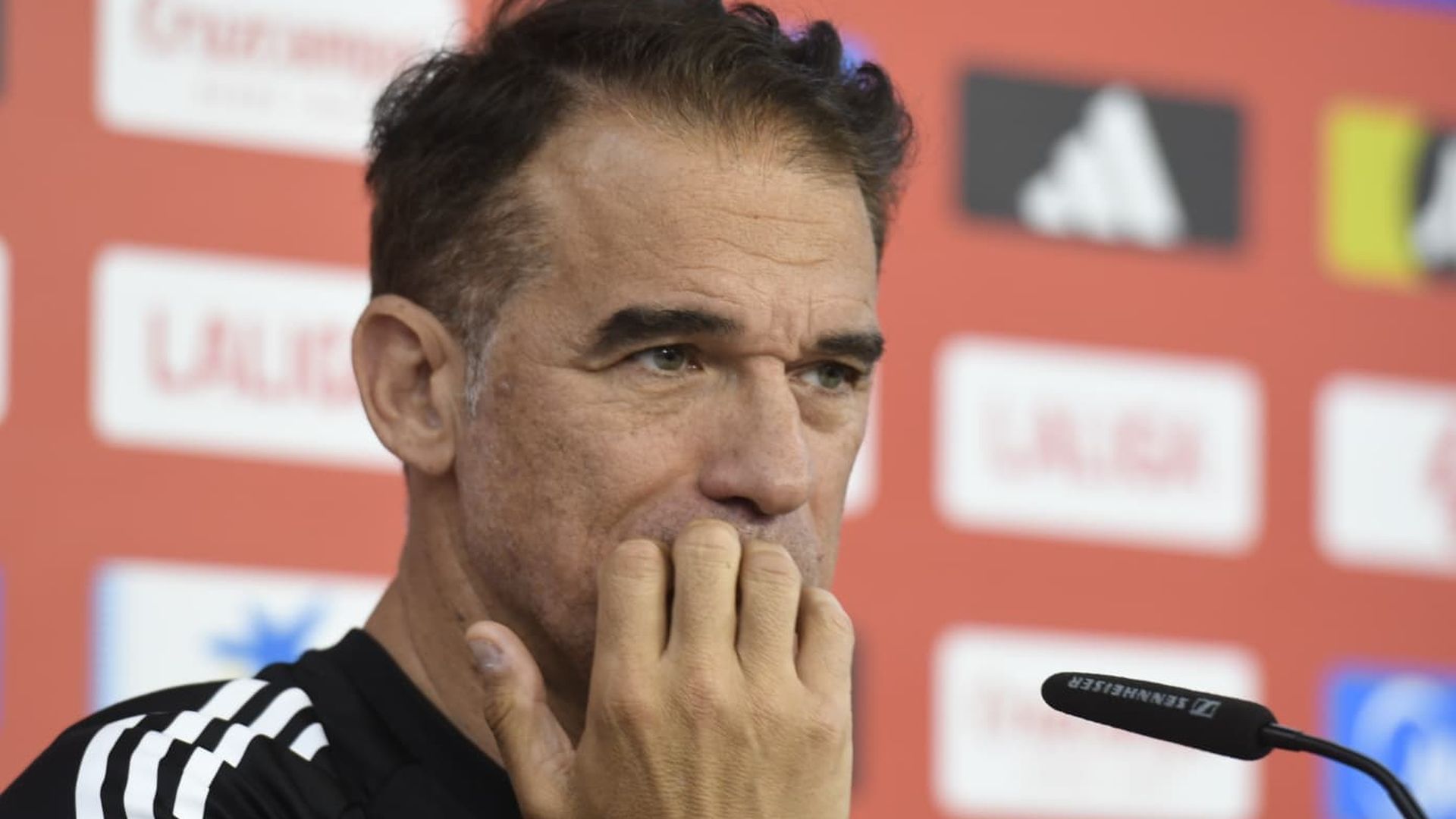 Luis García Plaza, en la rueda de prensa previa al Sevilla-Espanyol