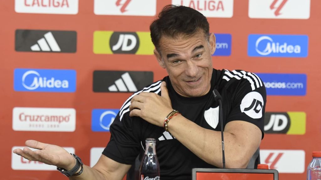 Luis García Plaza, en la rueda de prensa previa al Sevilla-Espanyol