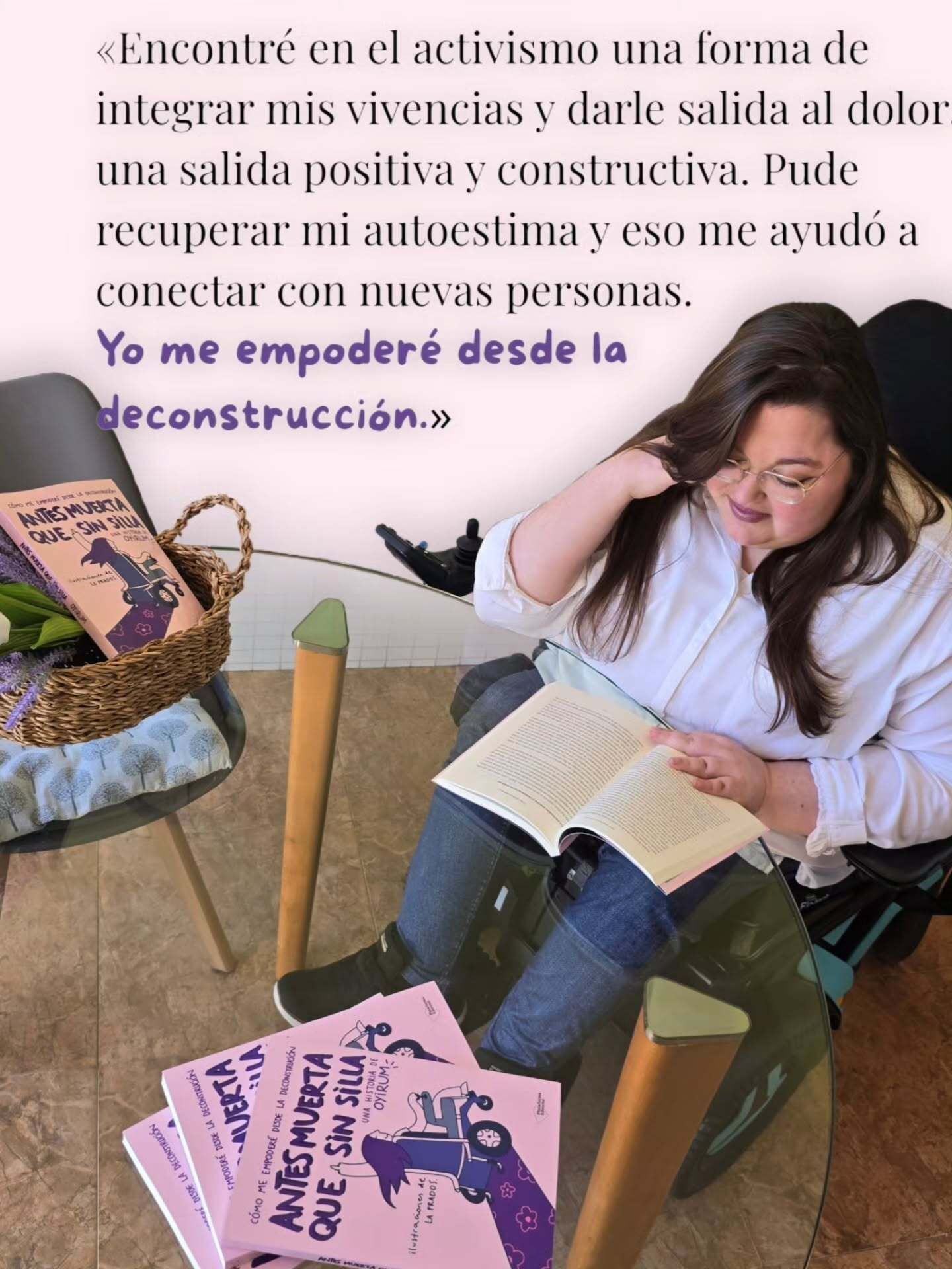 Oyirum en su silla de ruedas