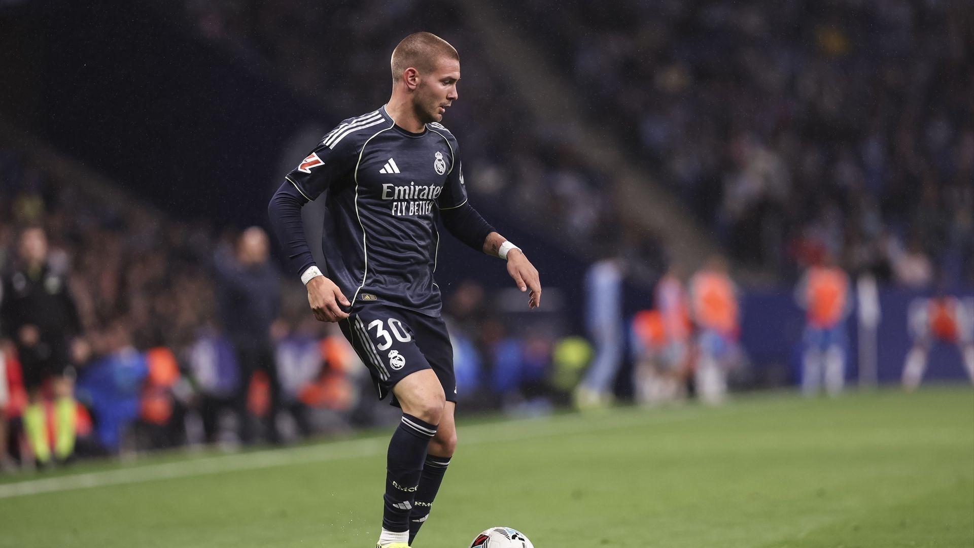 Franco Mastantuono, en el Espanyol-Real Madrid