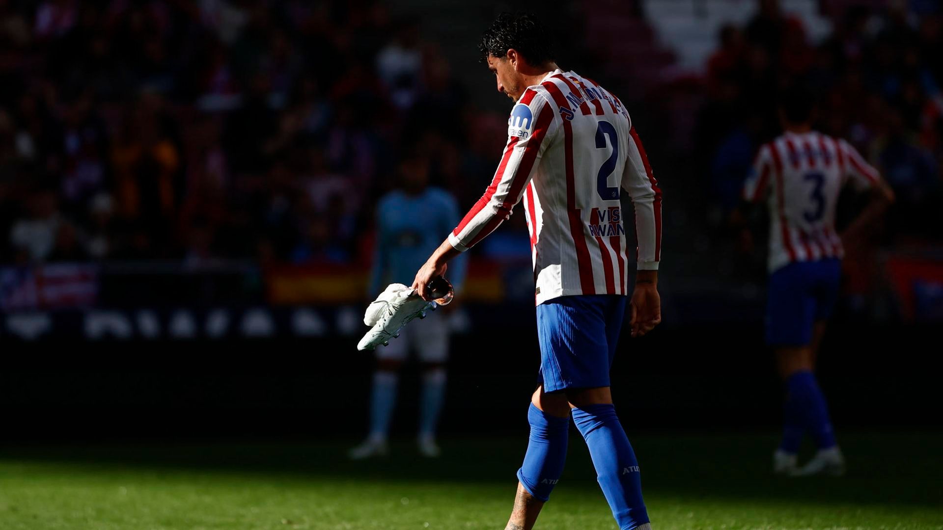 Giménez marchándose lesionado