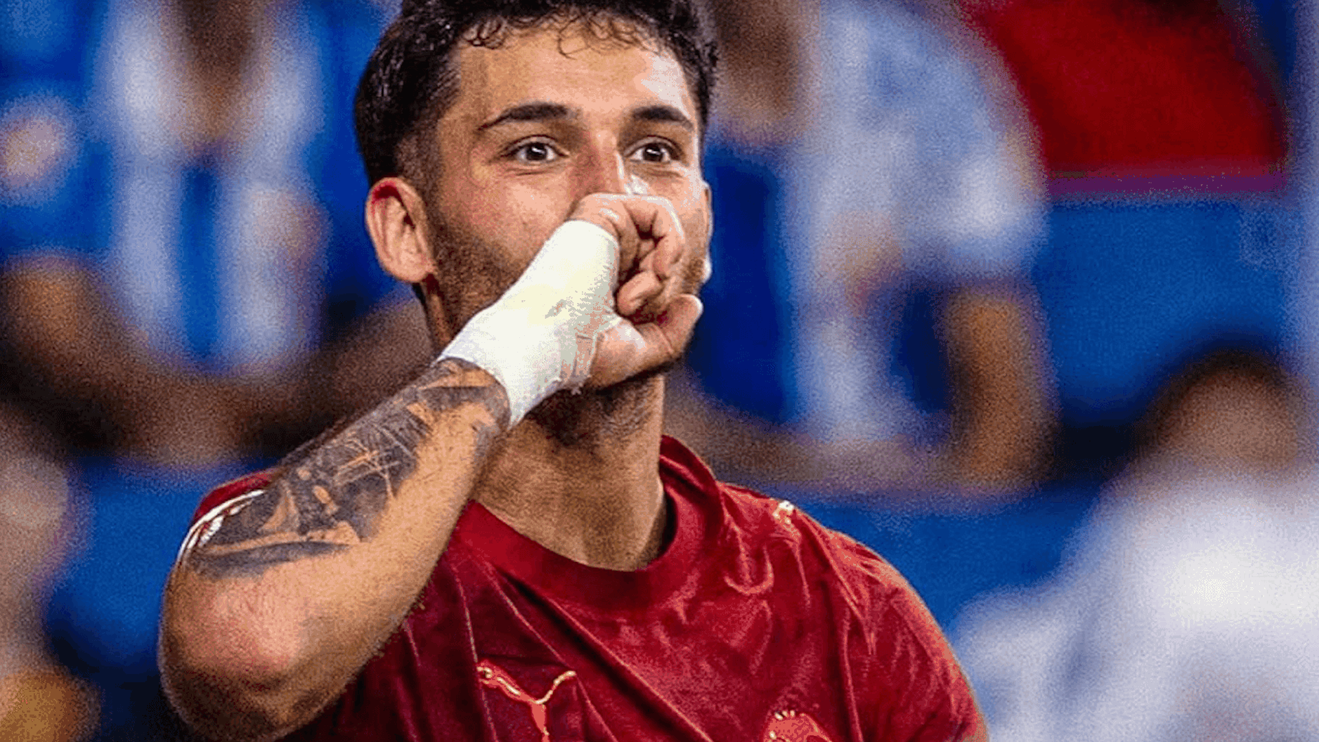 Hugo Duro celebra un gol de granate ante el Espanyol