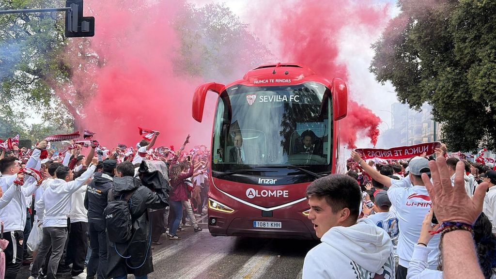 La llegada del Sevilla FC para jugar ante el RCD Espanyol