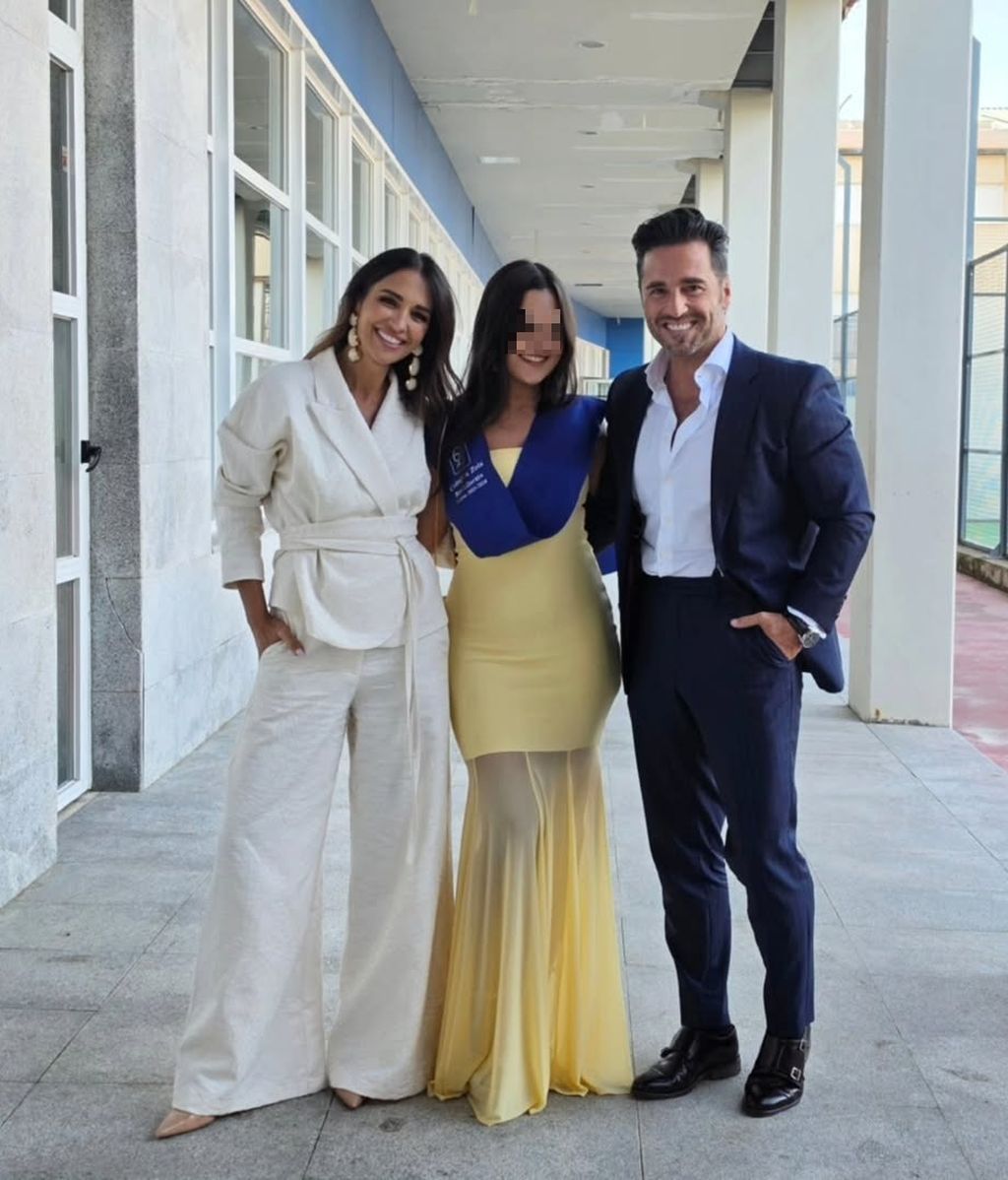 Paula Echevarría y David Bustamante en la graduación de su hija