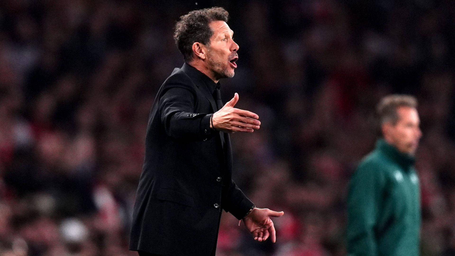 Simeone, durante el Arsenal-Atlético