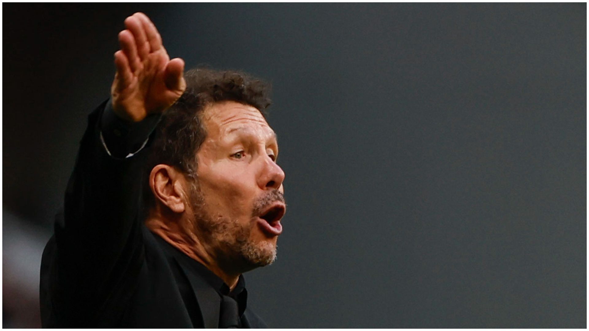 Simeone, durante el Atlético de Madrid - Celta de Vigo