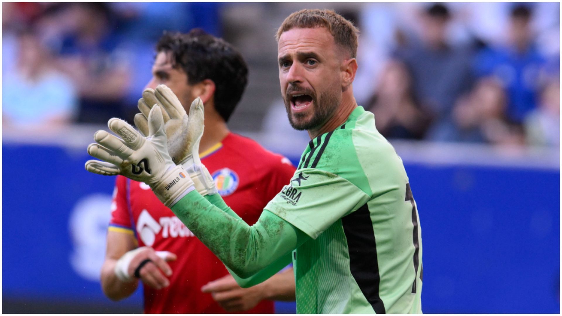 Aarón Escandell, durante el Real Oviedo - Getafe