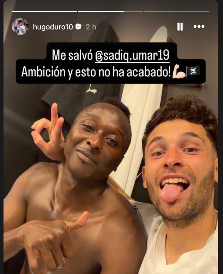 Hugo Duro y Sadiq en San Mamés