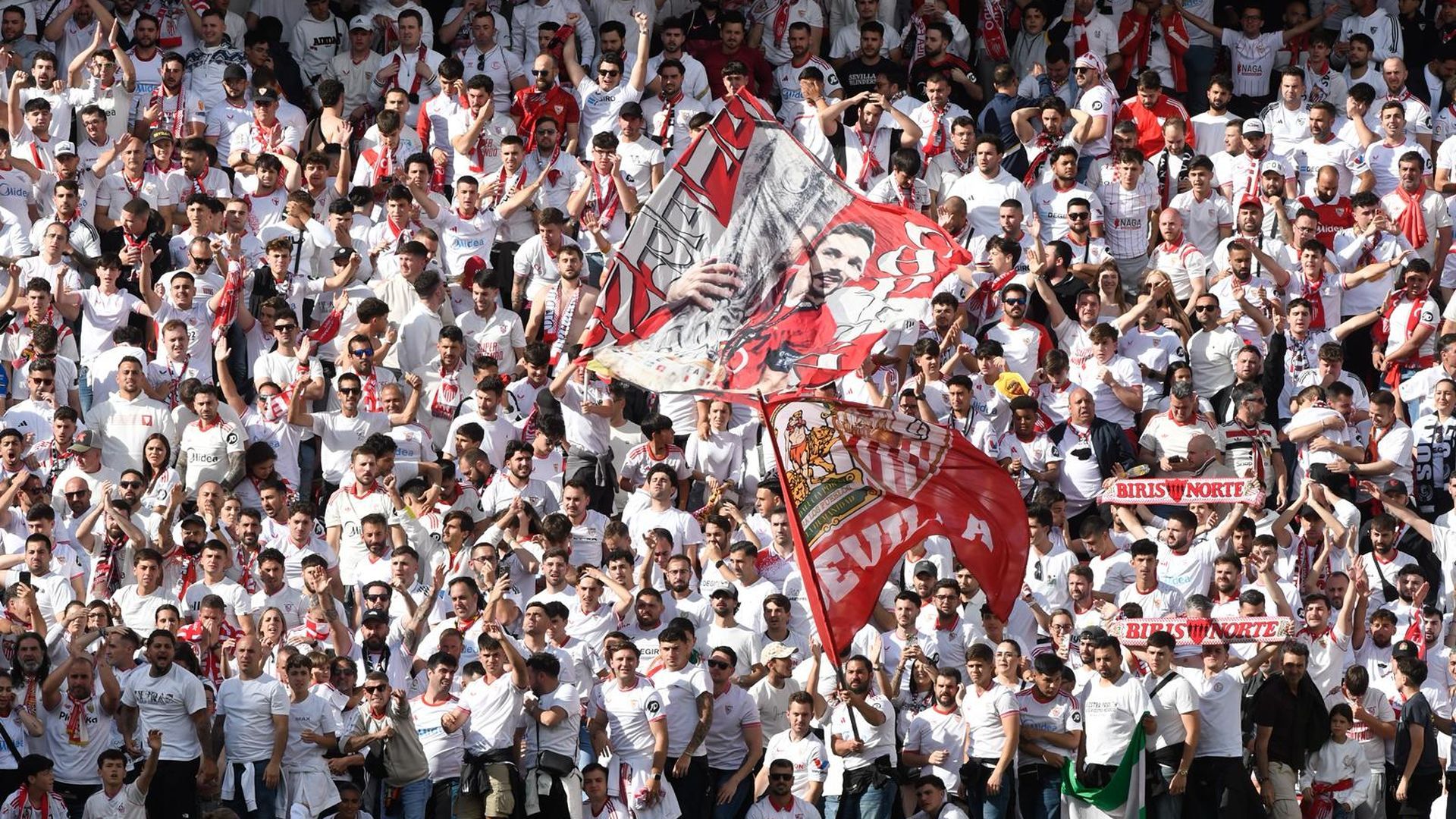 La grada de Gol Norte, en el Sevilla - Espanyol