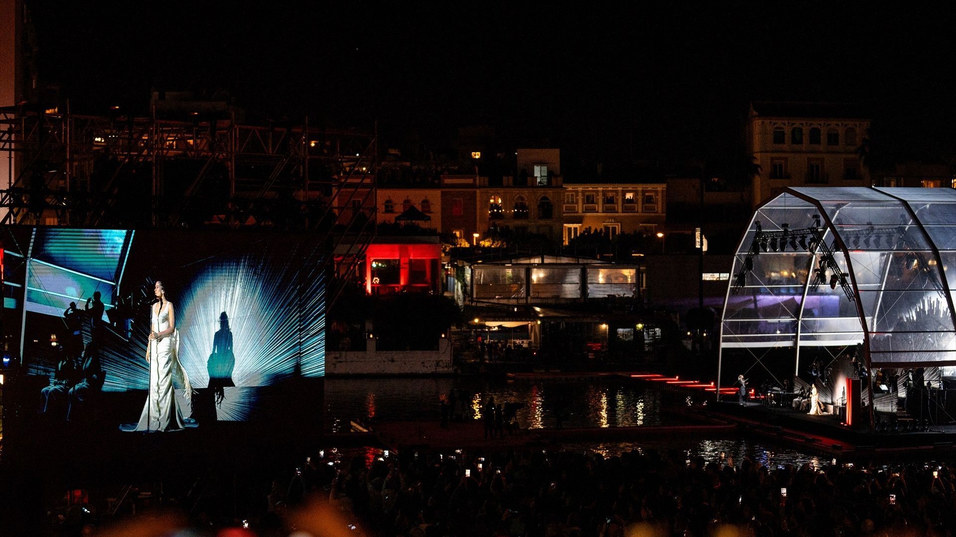 La noche de Rosalía en la orilla del Guadalquivir, en Sevilla
