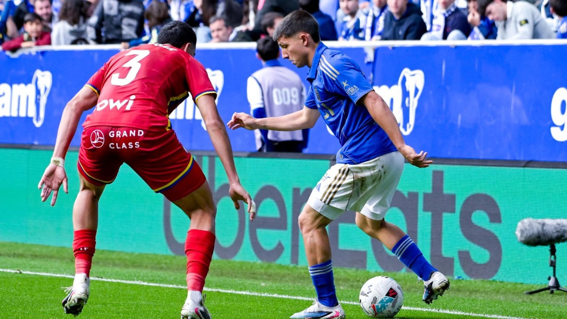 Thiago Fernández, en el Real Oviedo-Getafe