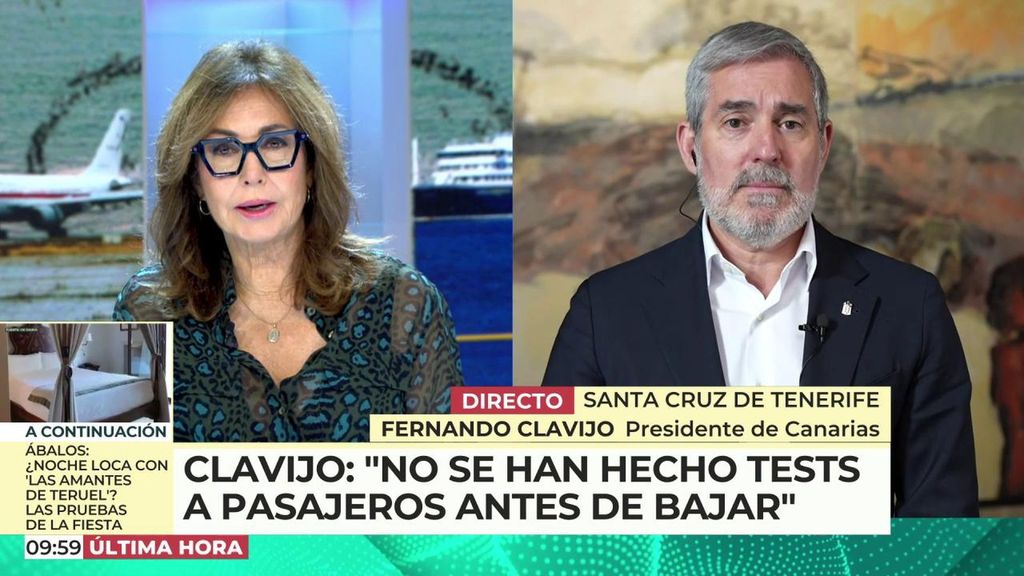 Fernando Clavijo, de la gestión del hantavirus: "No se han hecho los test antígenos y PCRs antes de bajar del barco”