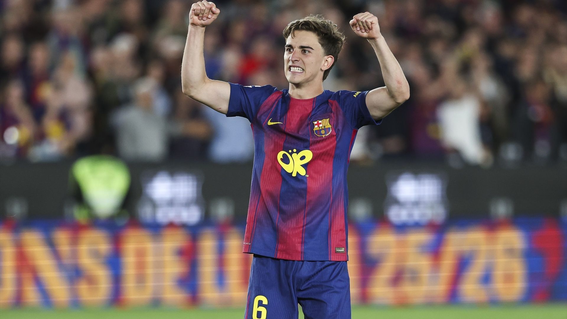 Gavi celebra la victoria del Barça en el Clásico y LALIGA
