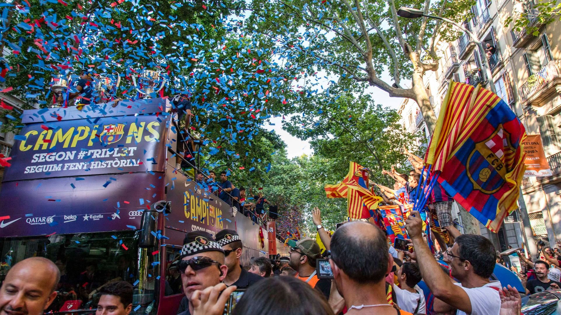 La rúa del Barcelona como campeón