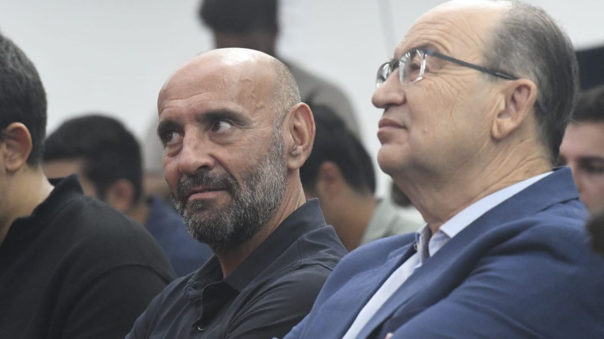 Monchi, junto a José Castro en una comparecencia de prensa