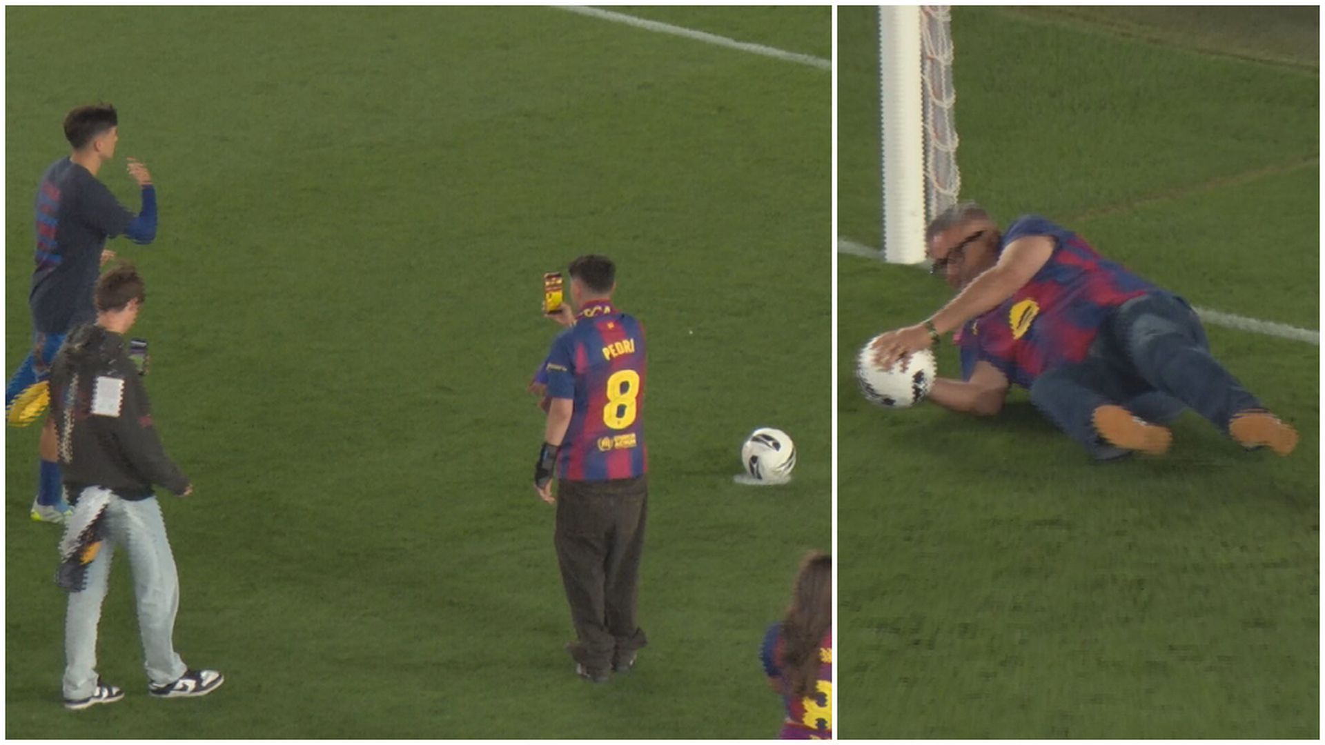 Pedri cumple la tradición y tira un penalti a su padre en el Camp Nou tras ser campeón de LALIGA