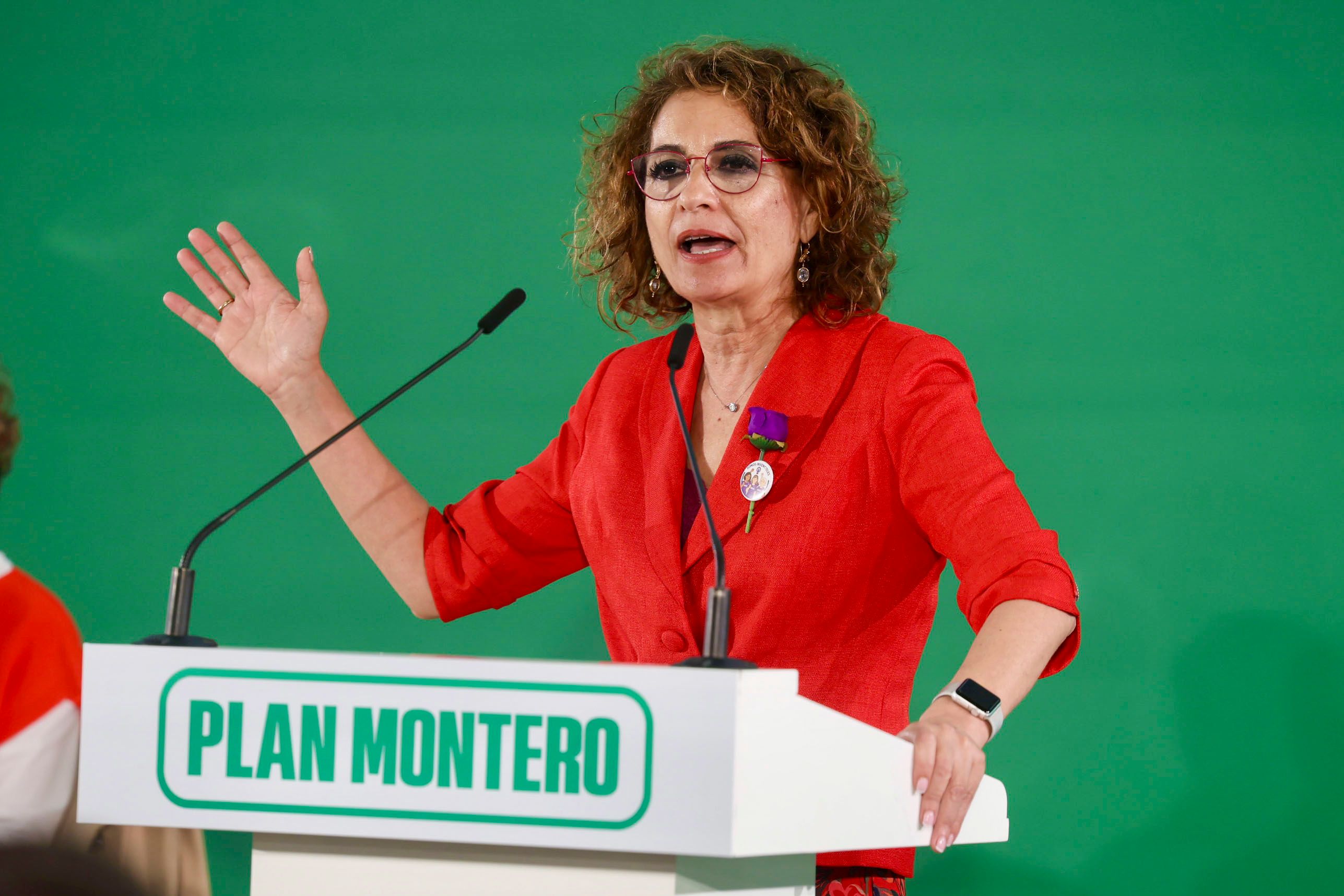 María Jesús Montero en pleno mitin