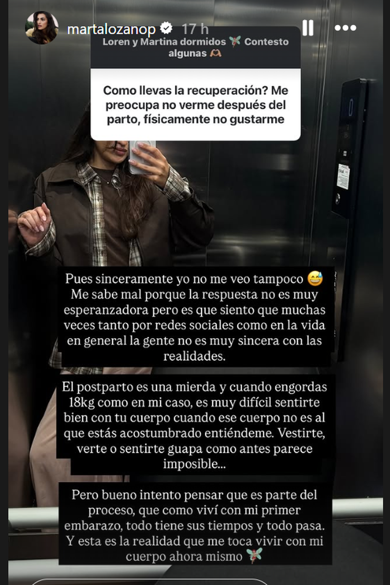 Marta Lozano habla sobre su cuerpo en el postparto