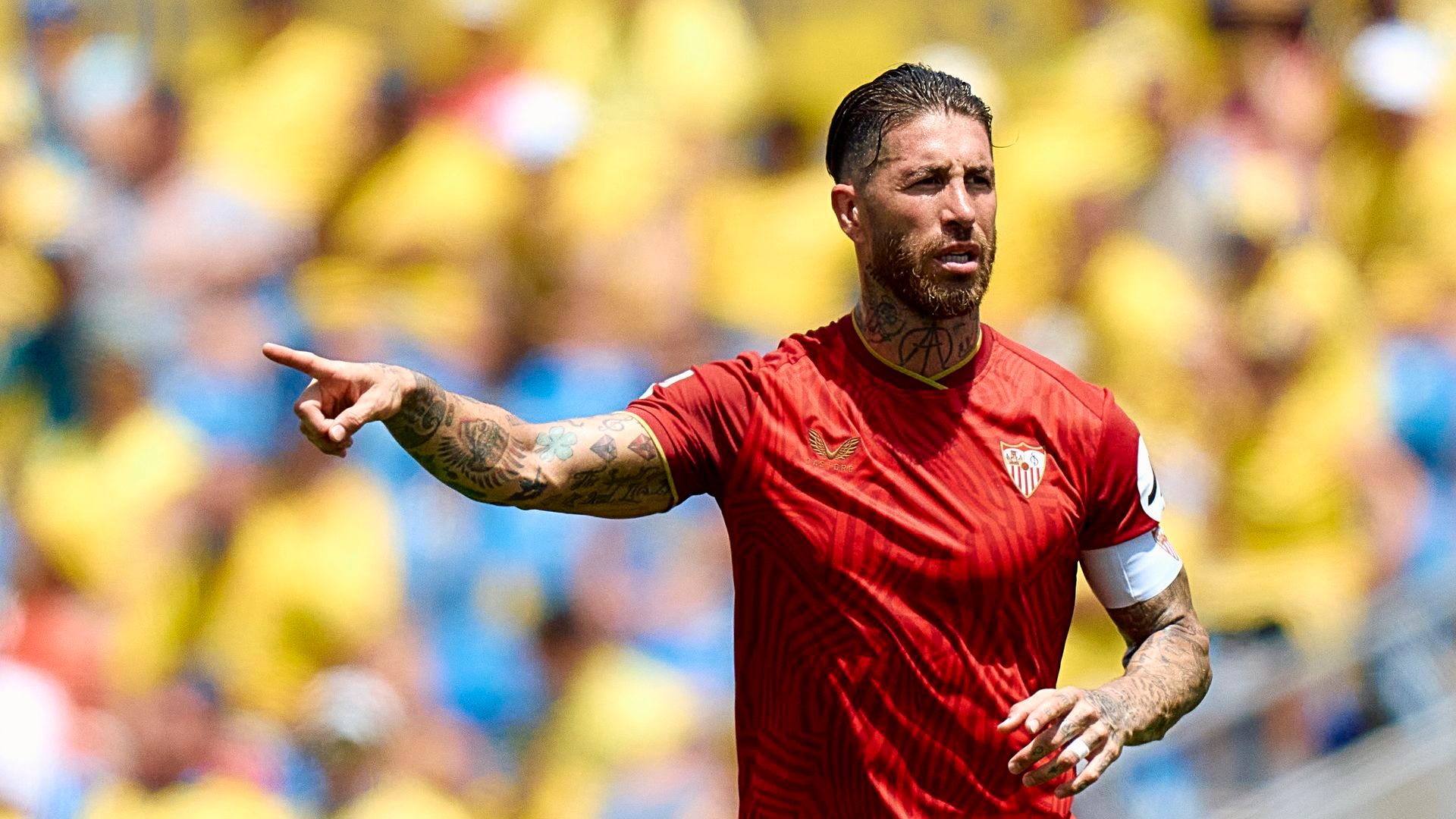 Sergio Ramos jugando un partido de fútbol