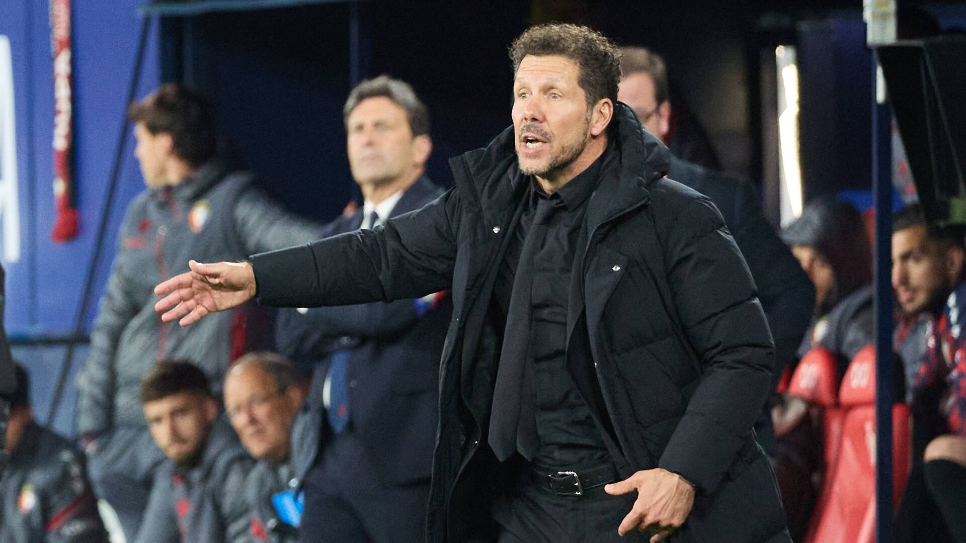 Simeone, durante el Osasuna-Atlético
