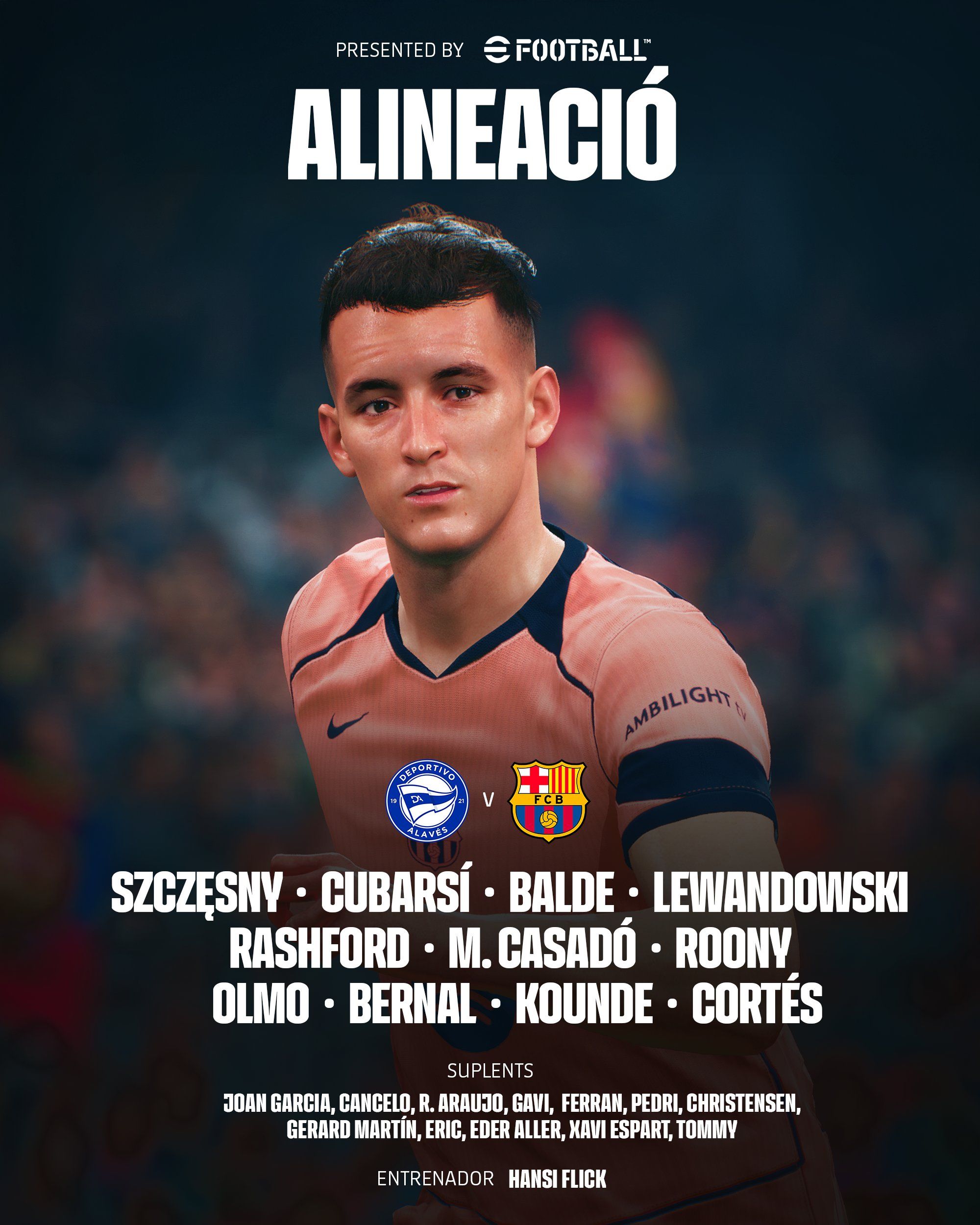 Alineación del Barcelona ante el Alavés