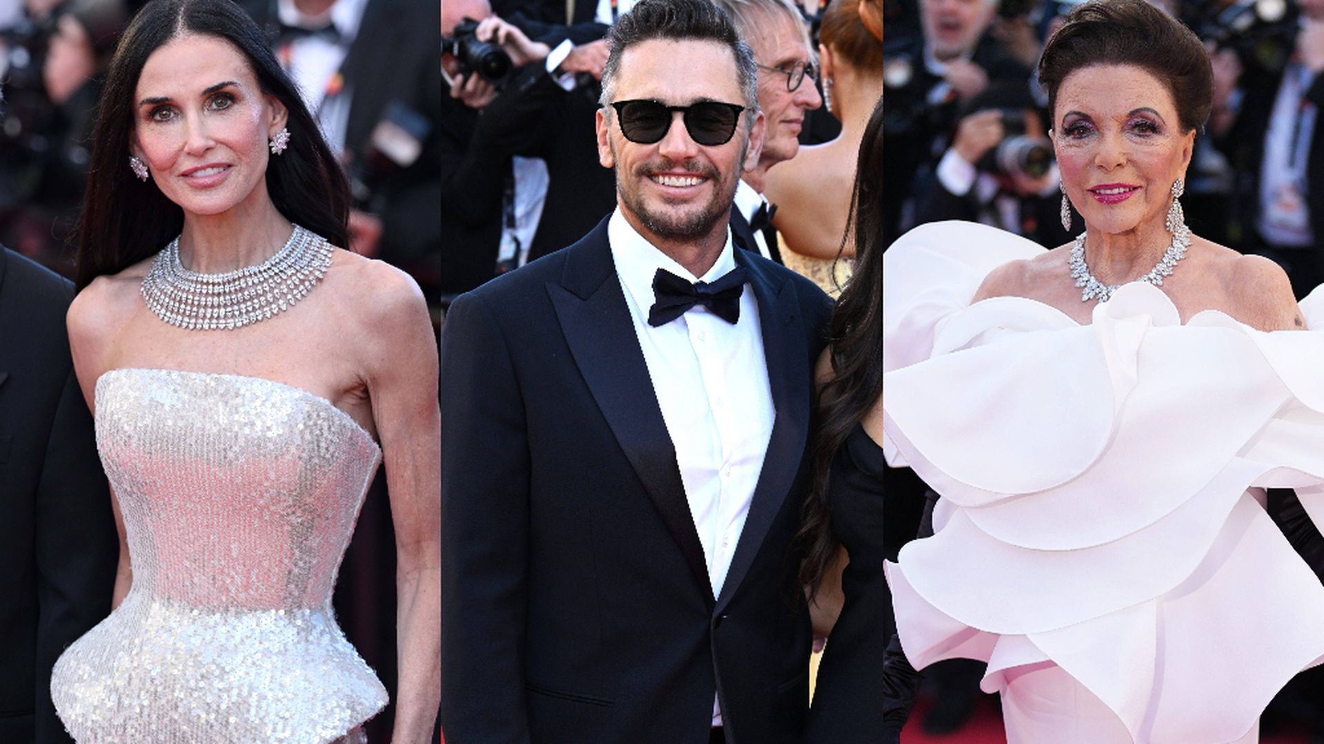 Demi Moore, James Franco y Joan Collins, en la alfombra roja de inauguración del Festival de Cannes 2026